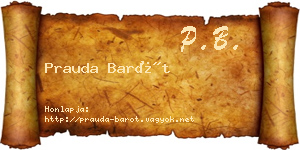 Prauda Barót névjegykártya